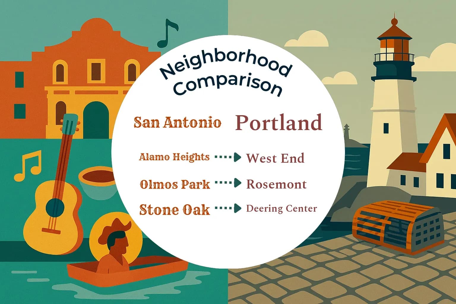 San Antonio vs Portland Neighborhood Comparison