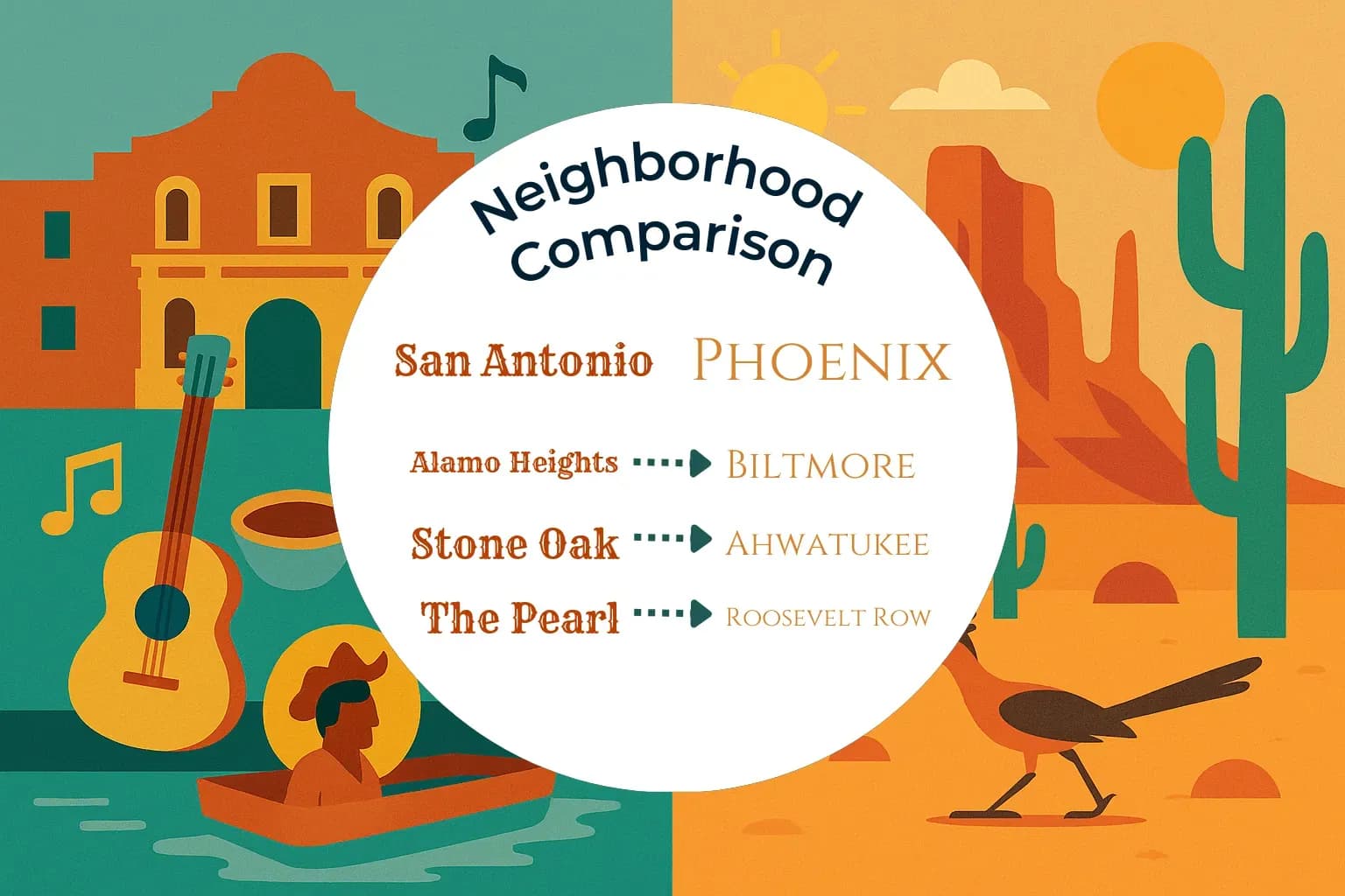 San Antonio vs Phoenix Neighborhood Comparison