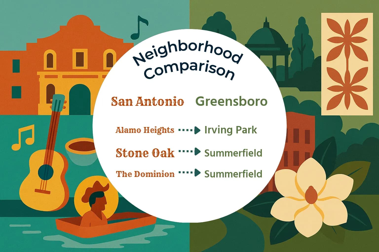 San Antonio vs Greensboro Neighborhood Comparison