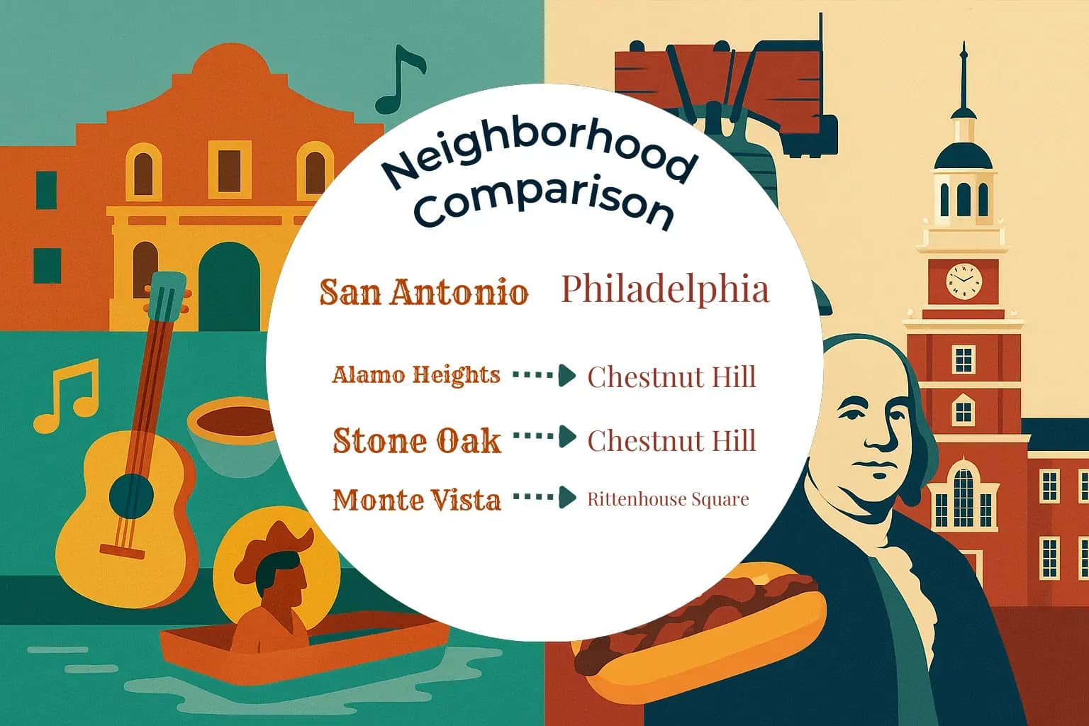 San Antonio vs Philadelphia Neighborhood Comparison