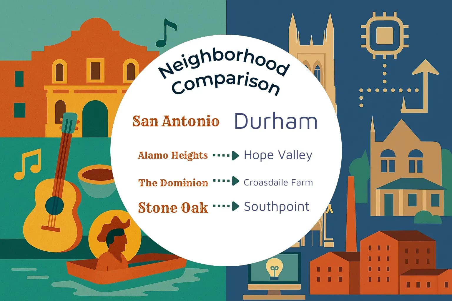 San Antonio vs Durham Neighborhood Comparison