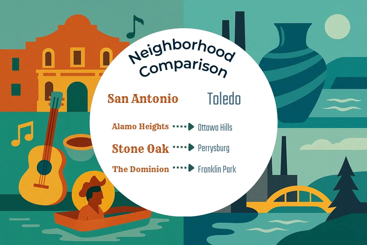 San Antonio vs Toledo Neighborhood Comparison