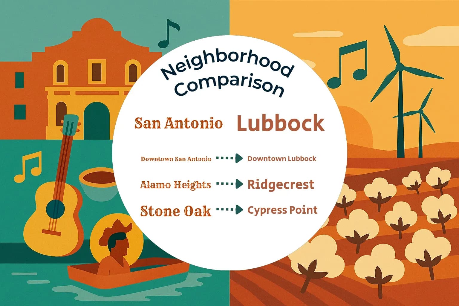 San Antonio vs Lubbock Neighborhood Comparison