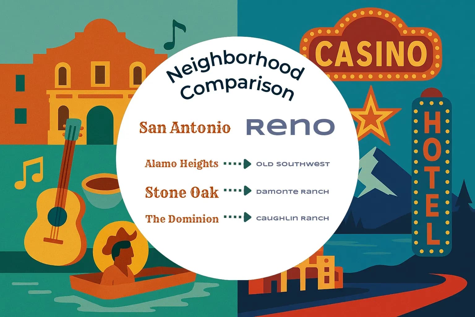San Antonio vs Reno Neighborhood Comparison