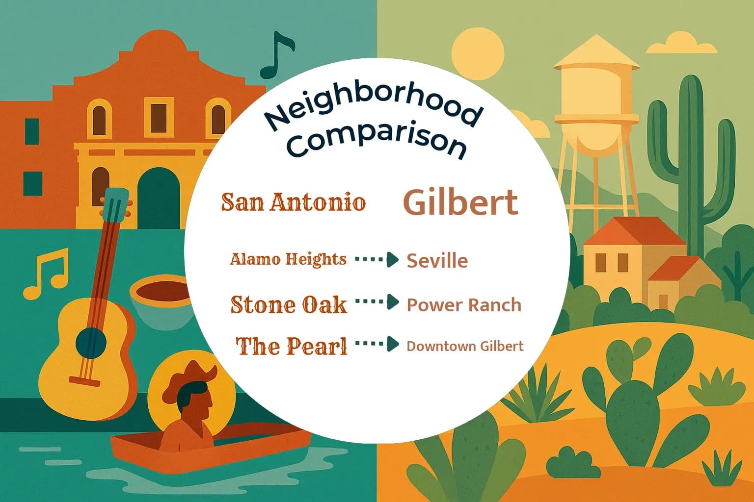 San Antonio vs Gilbert Neighborhood Comparison