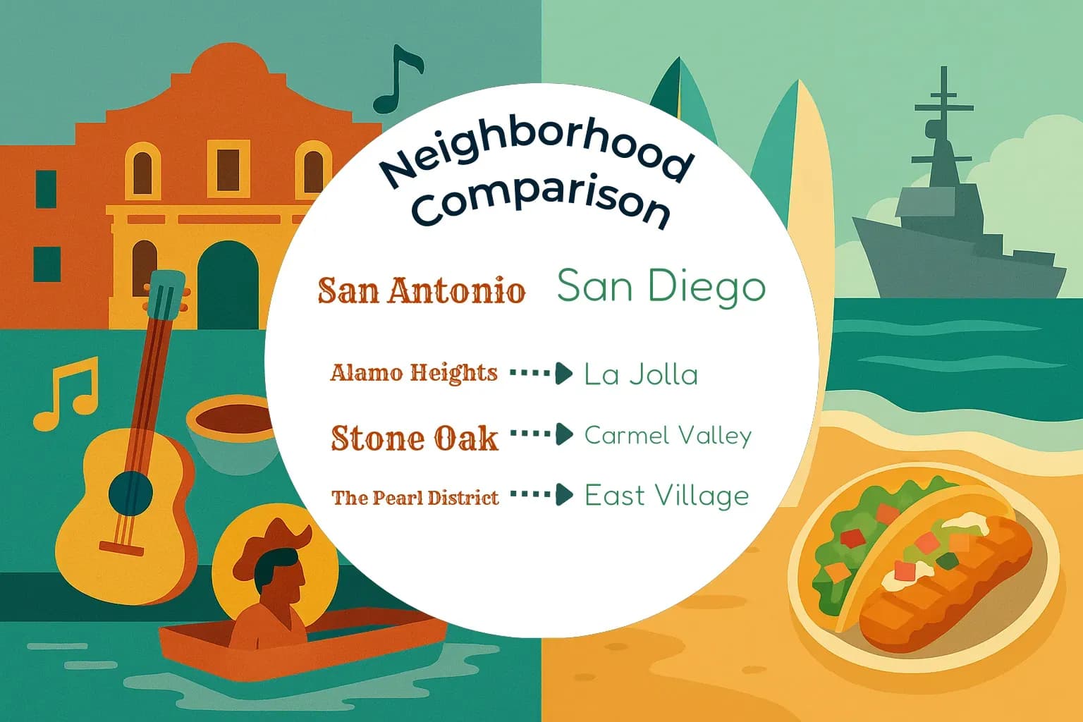 San Antonio vs San Diego Neighborhood Comparison