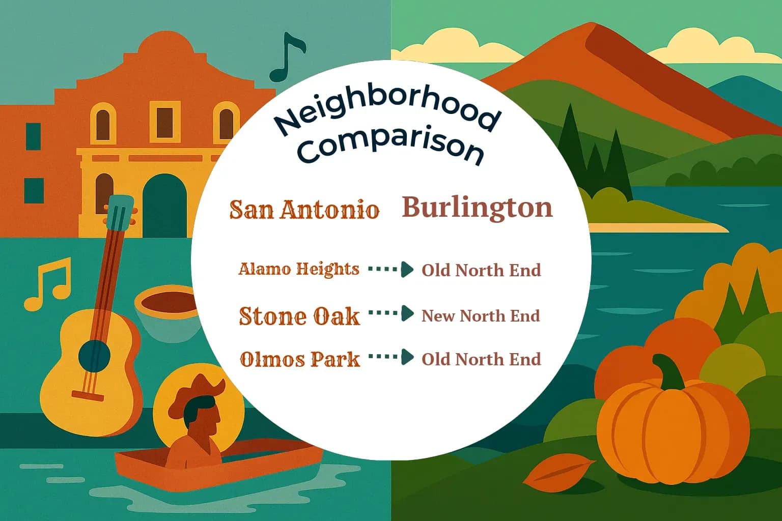 San Antonio vs Burlington Neighborhood Comparison