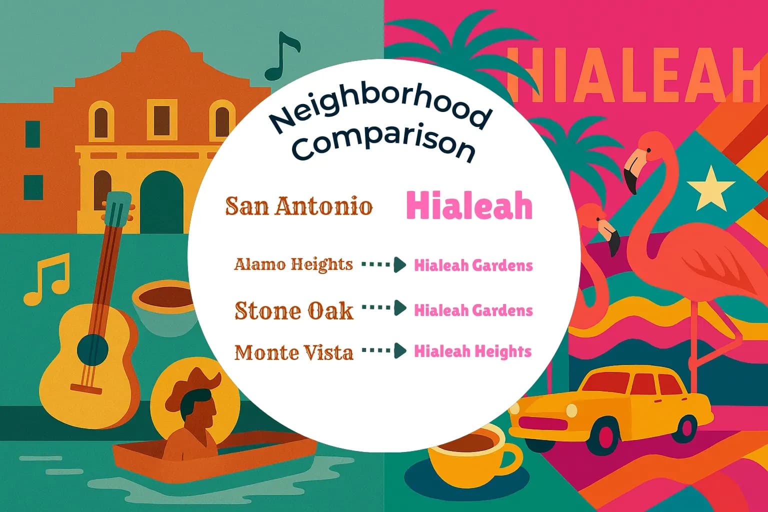 San Antonio vs Hialeah Neighborhood Comparison