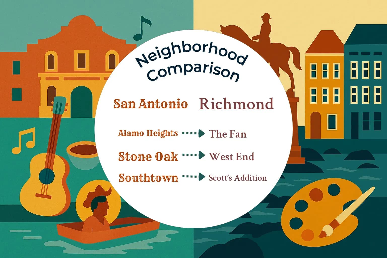 San Antonio vs Richmond Neighborhood Comparison