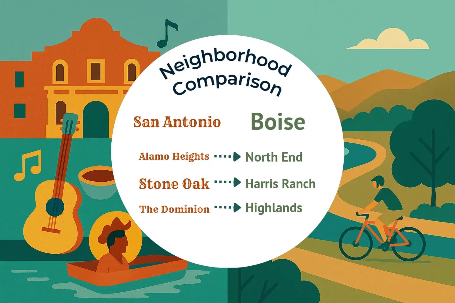 San Antonio vs Boise Neighborhood Comparison