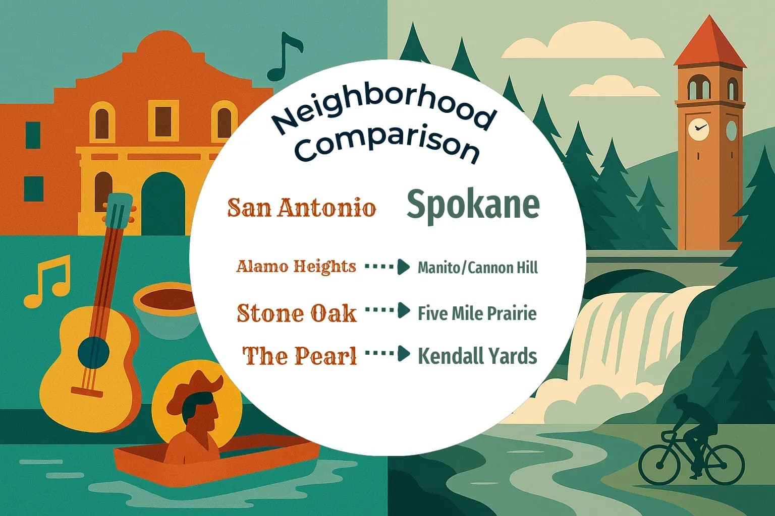 San Antonio vs Spokane Neighborhood Comparison