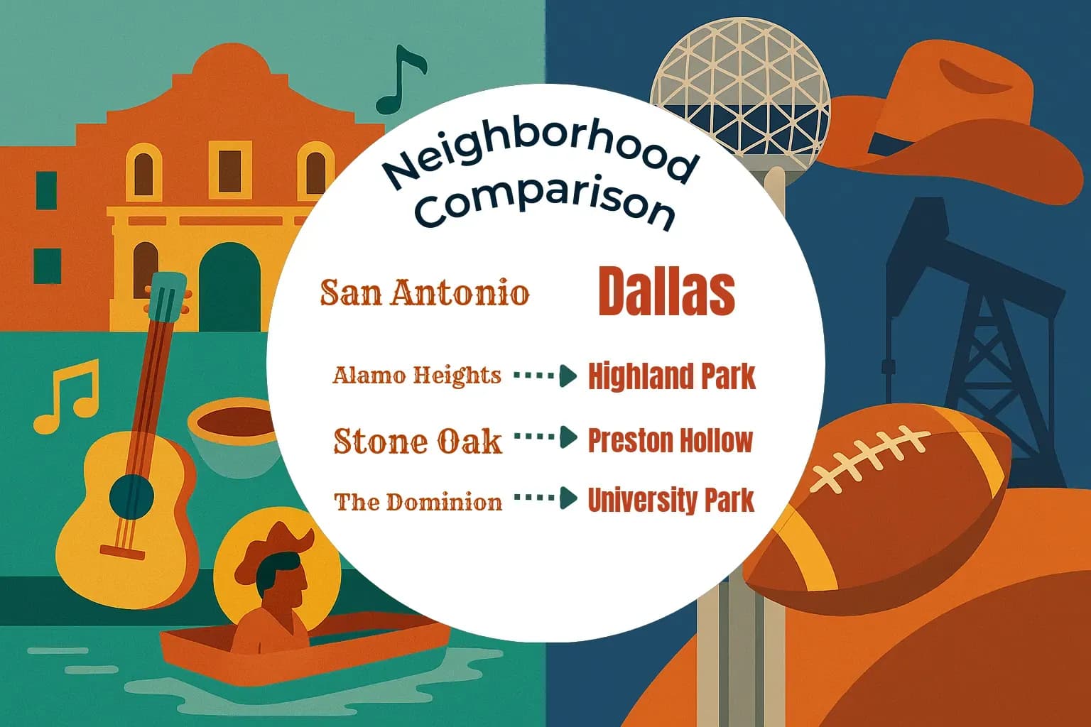 San Antonio vs Dallas Neighborhood Comparison