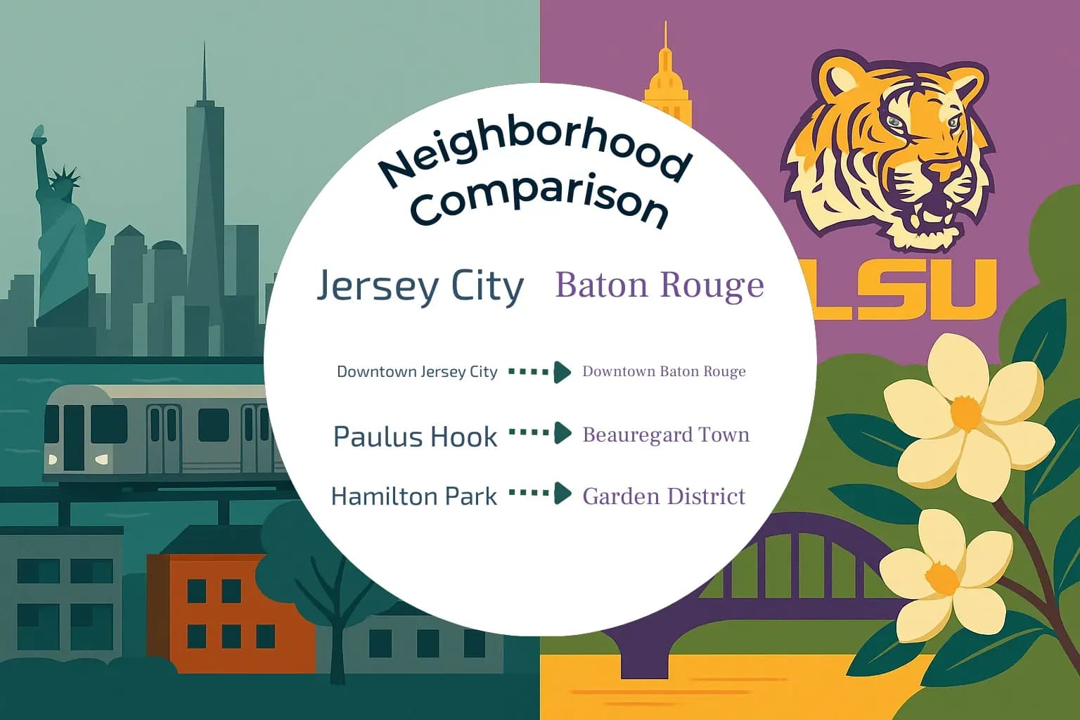 Jersey City vs Baton Rouge Neighborhood Comparison