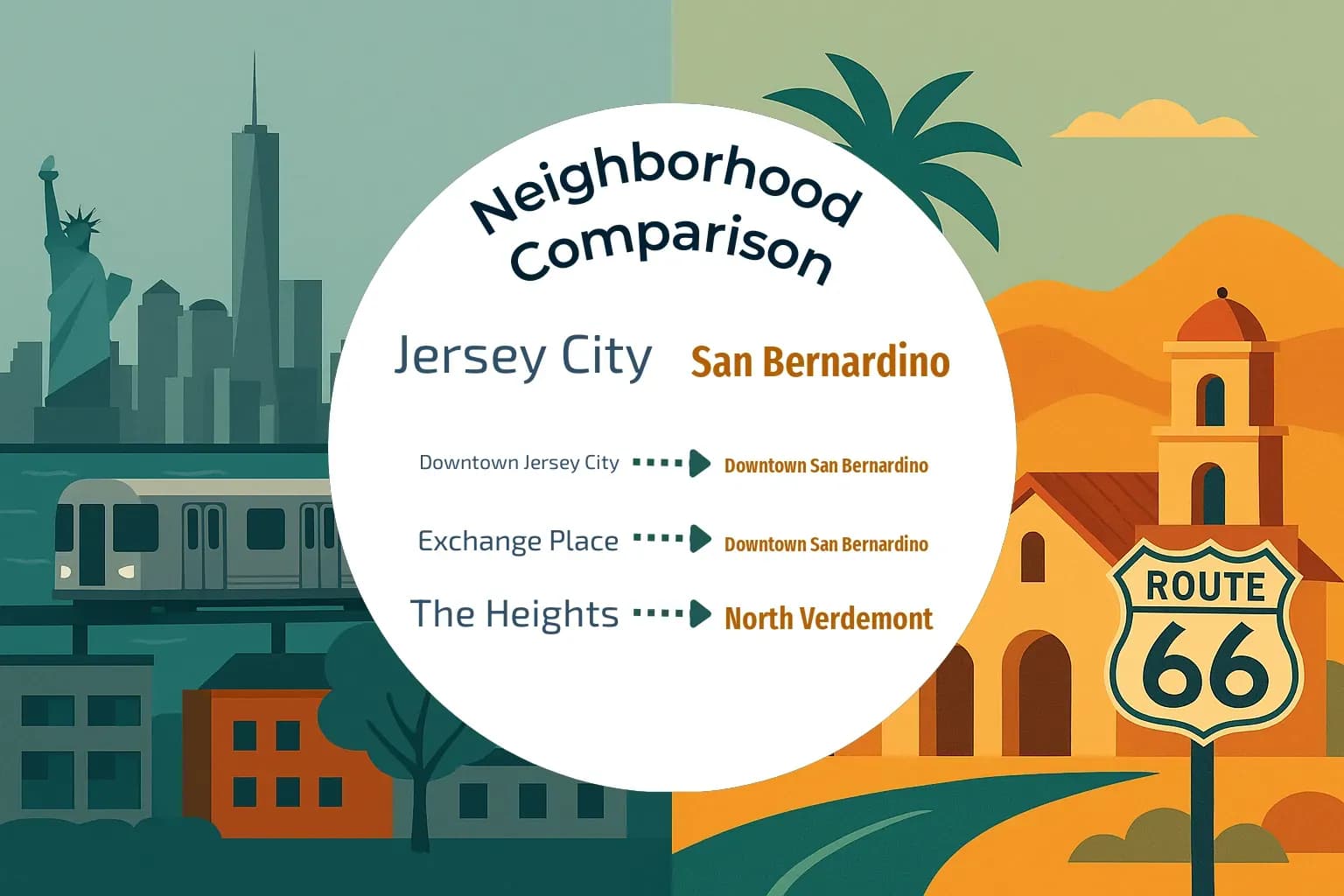 Jersey City vs San Bernardino Neighborhood Comparison