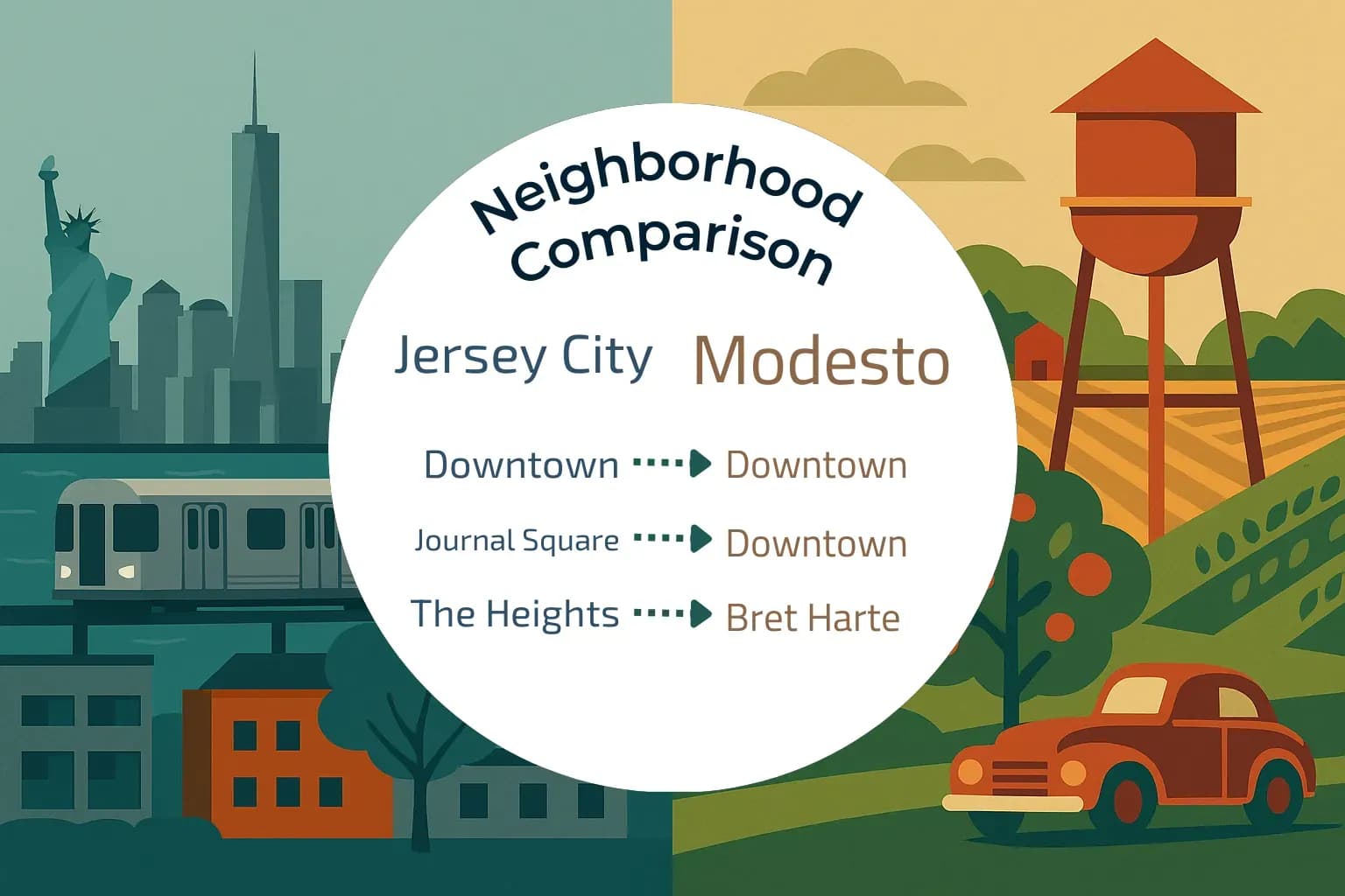 Jersey City vs Modesto Neighborhood Comparison