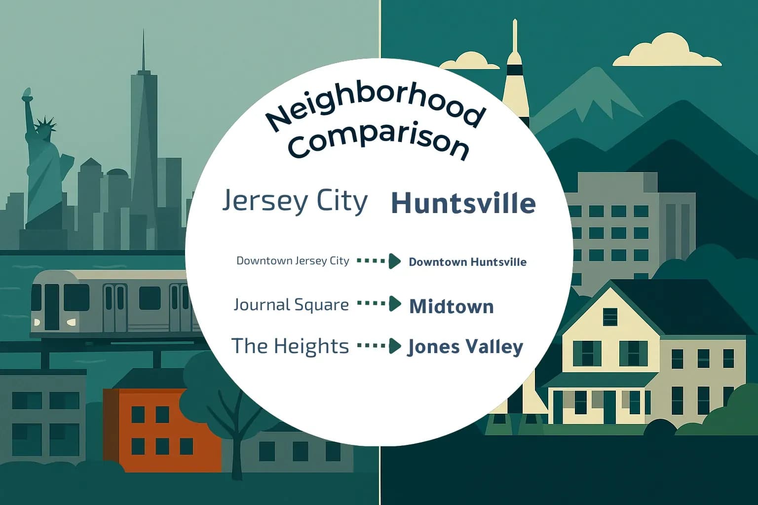 Jersey City vs Huntsville Neighborhood Comparison