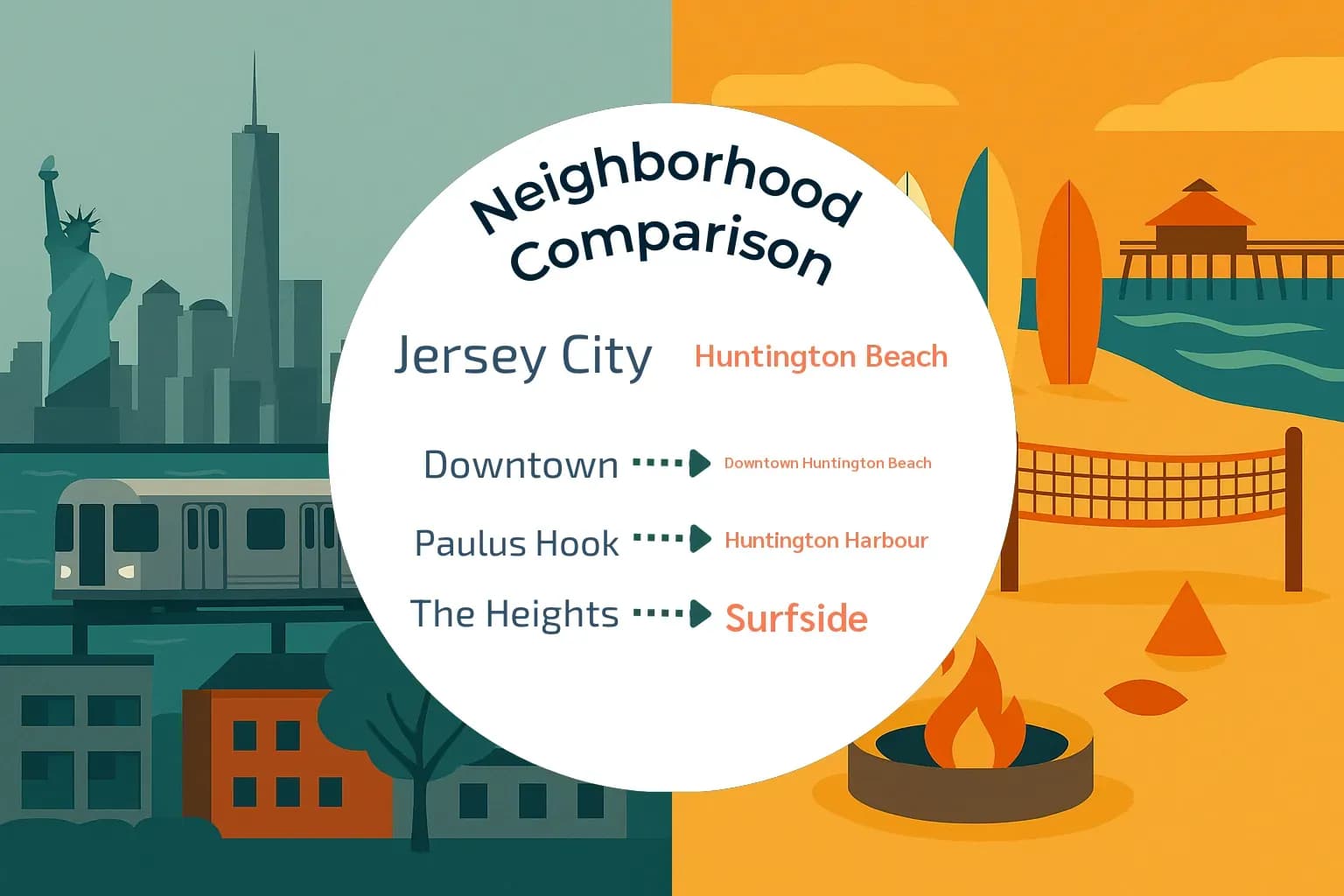 Jersey City vs Huntington Beach Neighborhood Comparison