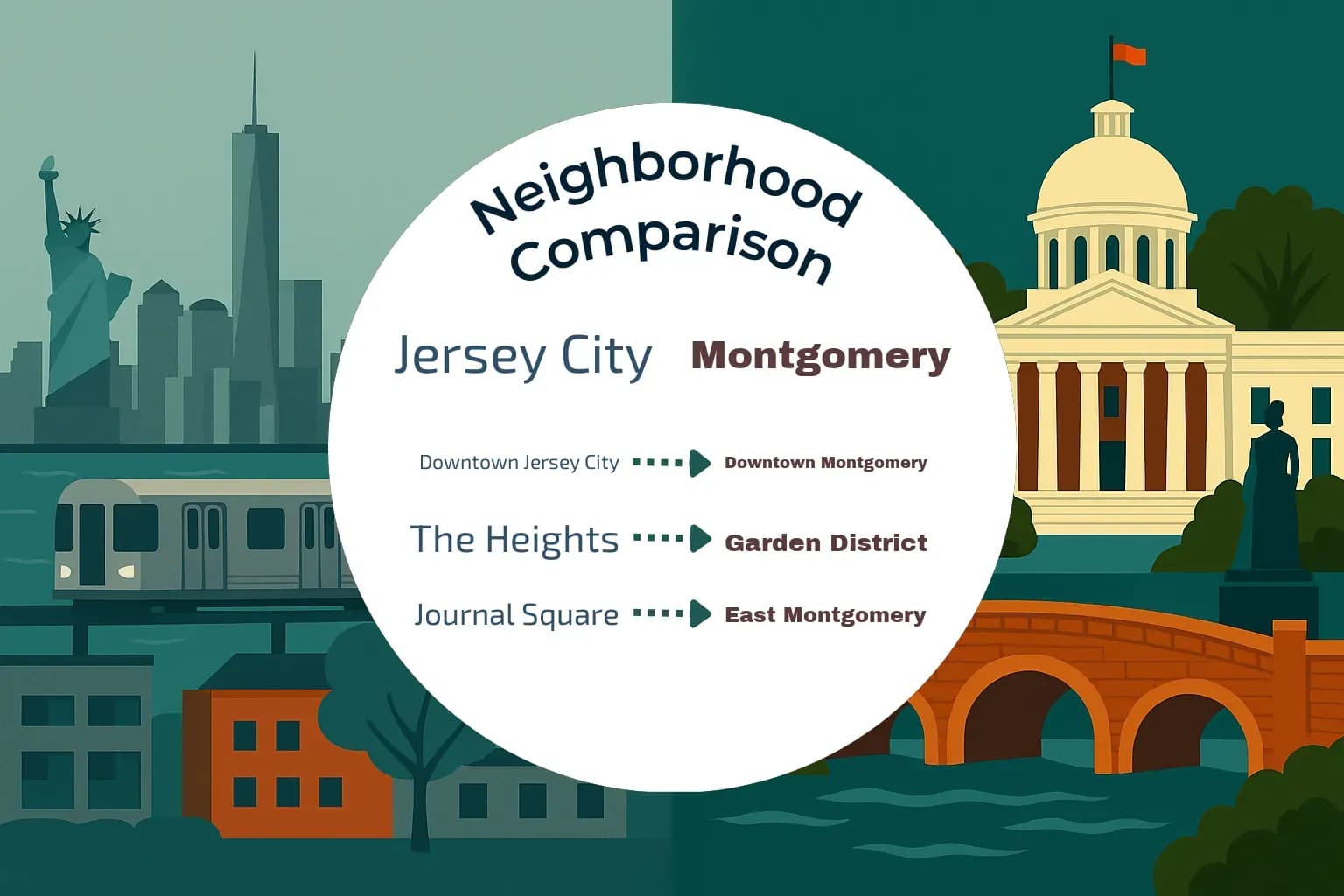 Jersey City vs Montgomery Neighborhood Comparison