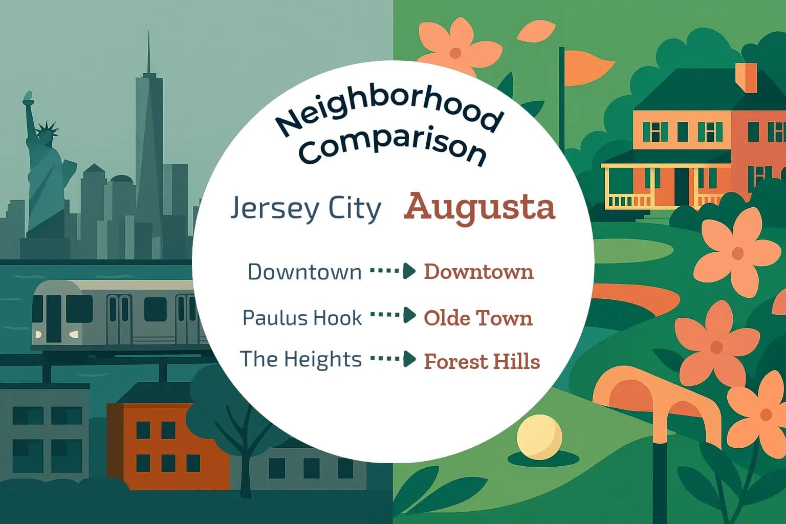 Jersey City vs Augusta Neighborhood Comparison