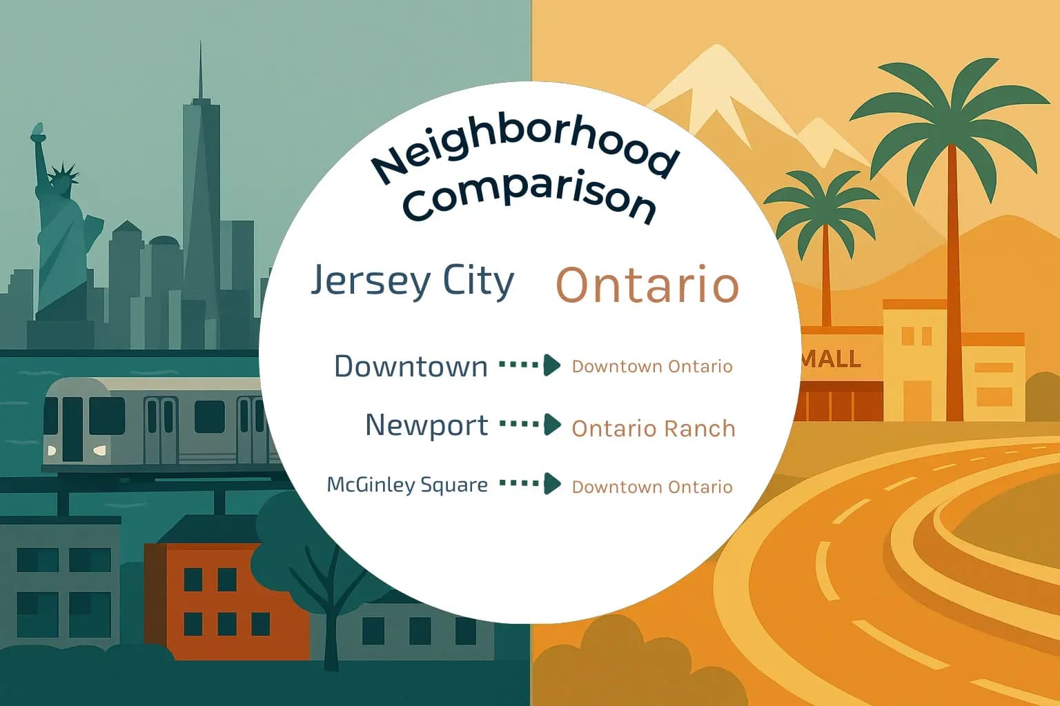Jersey City vs Ontario Neighborhood Comparison