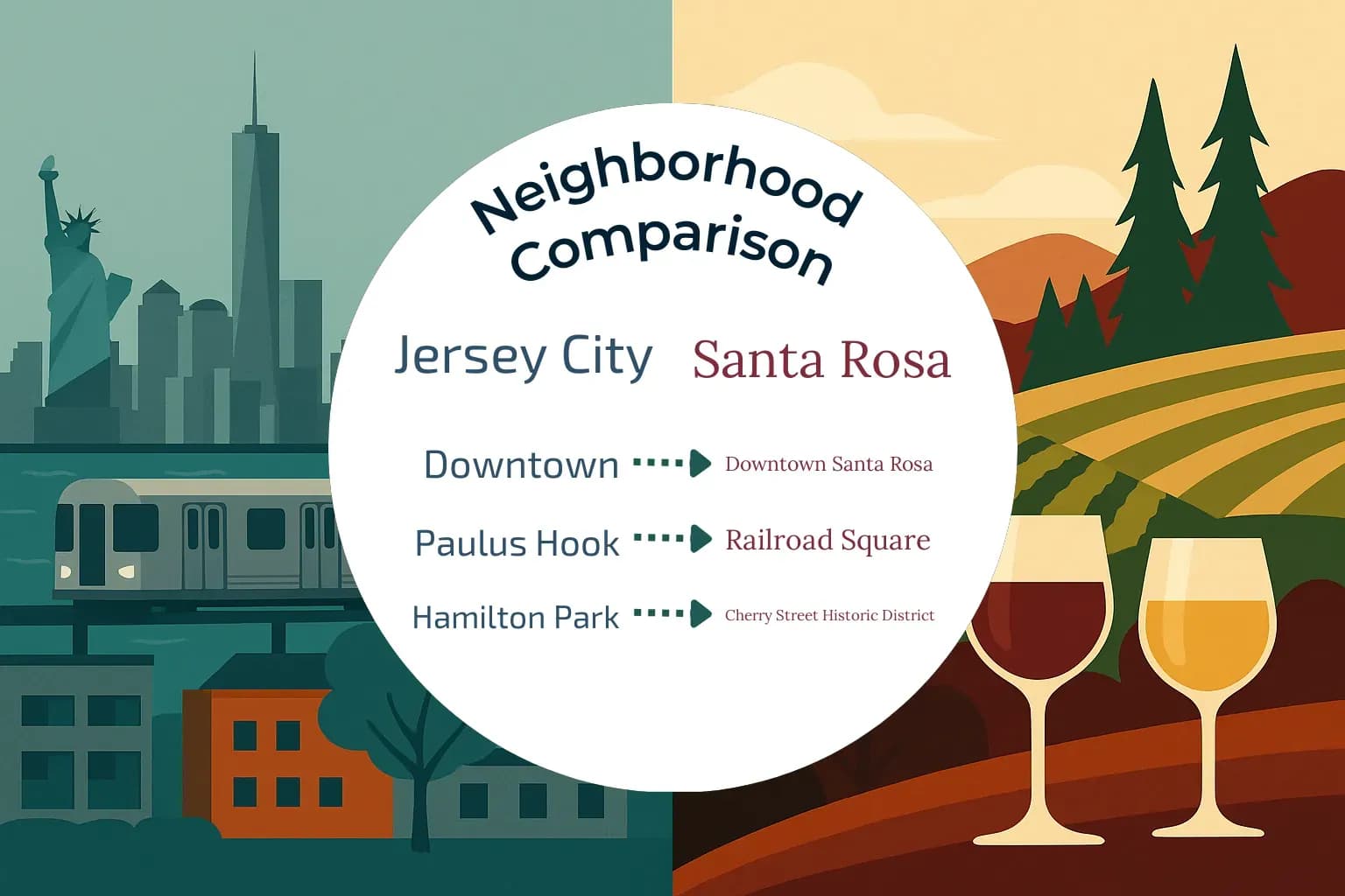 Jersey City vs Santa Rosa Neighborhood Comparison