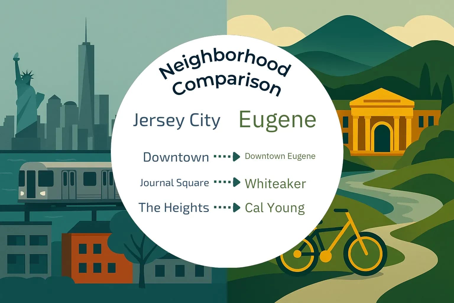 Jersey City vs Eugene Neighborhood Comparison