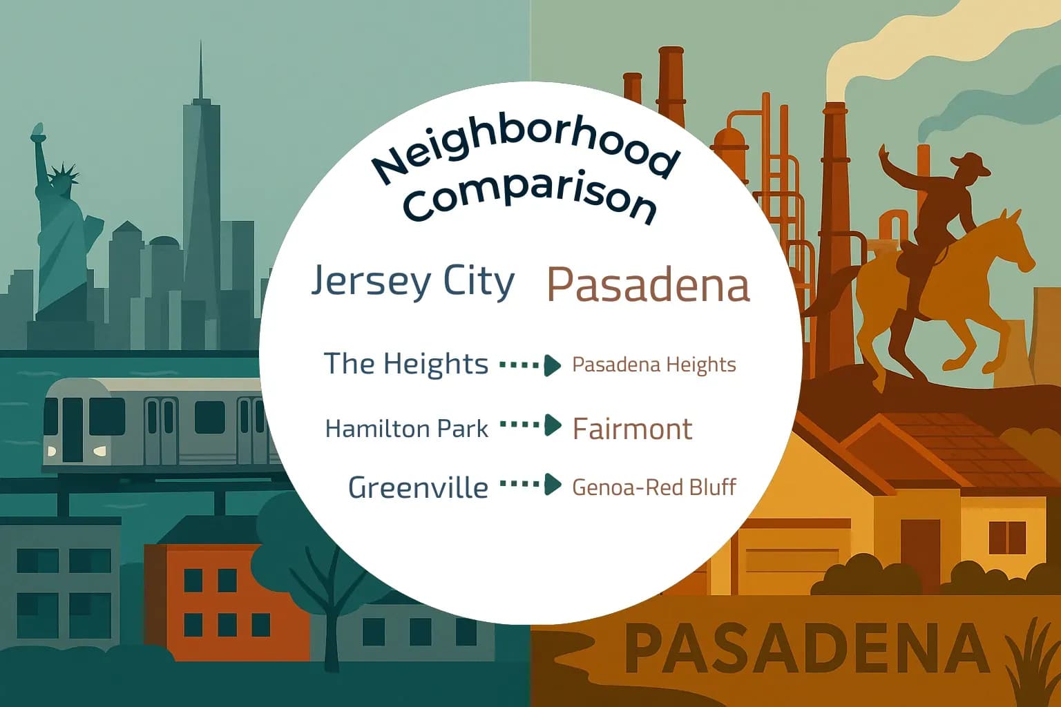 Jersey City vs Pasadena Neighborhood Comparison