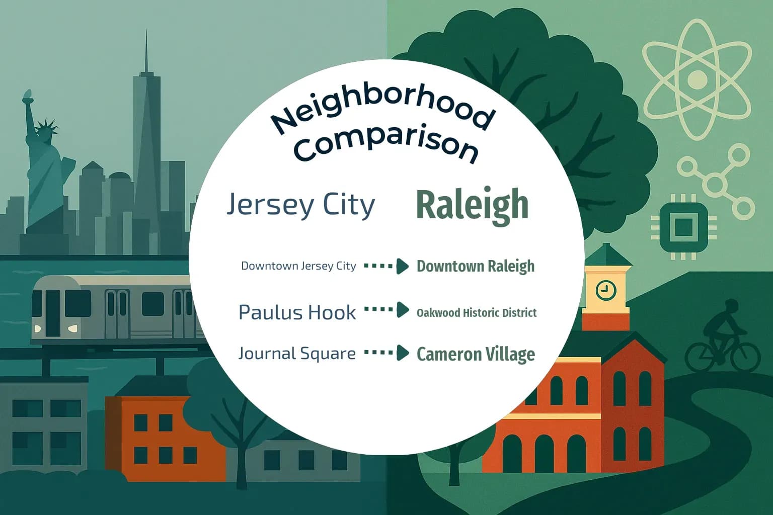 Jersey City vs Raleigh Neighborhood Comparison