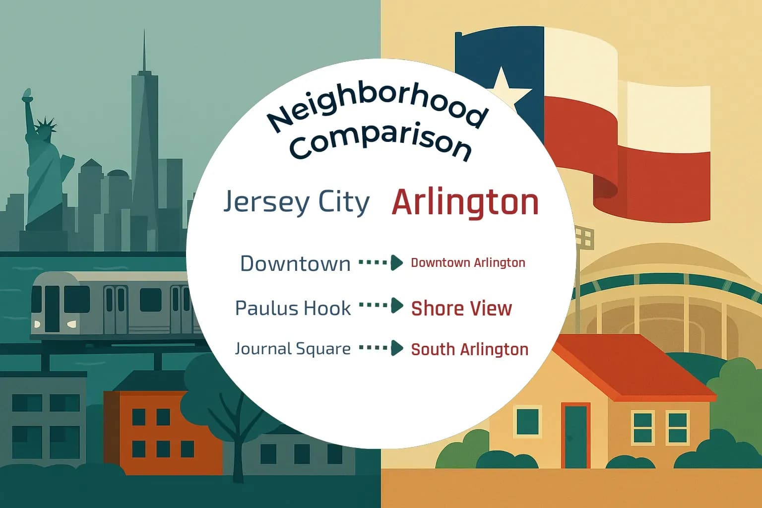 Jersey City vs Arlington Neighborhood Comparison
