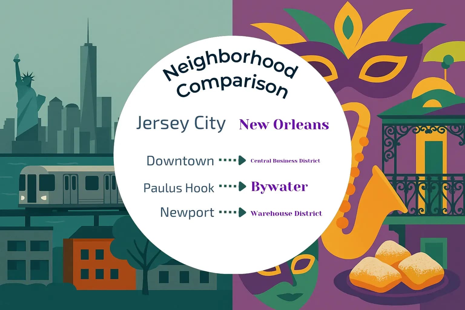 Jersey City vs New Orleans Neighborhood Comparison