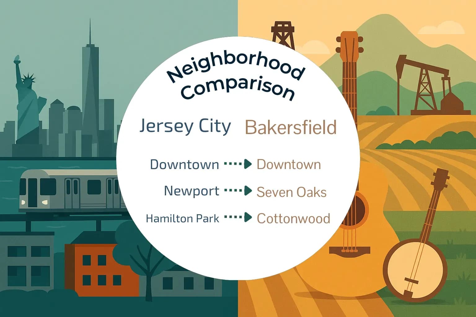 Jersey City vs Bakersfield Neighborhood Comparison
