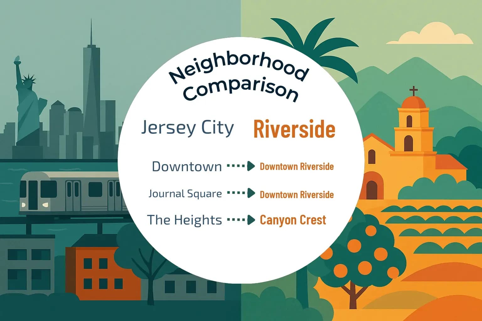 Jersey City vs Riverside Neighborhood Comparison