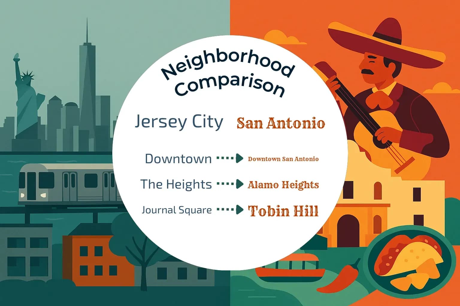Jersey City vs San Antonio Neighborhood Comparison