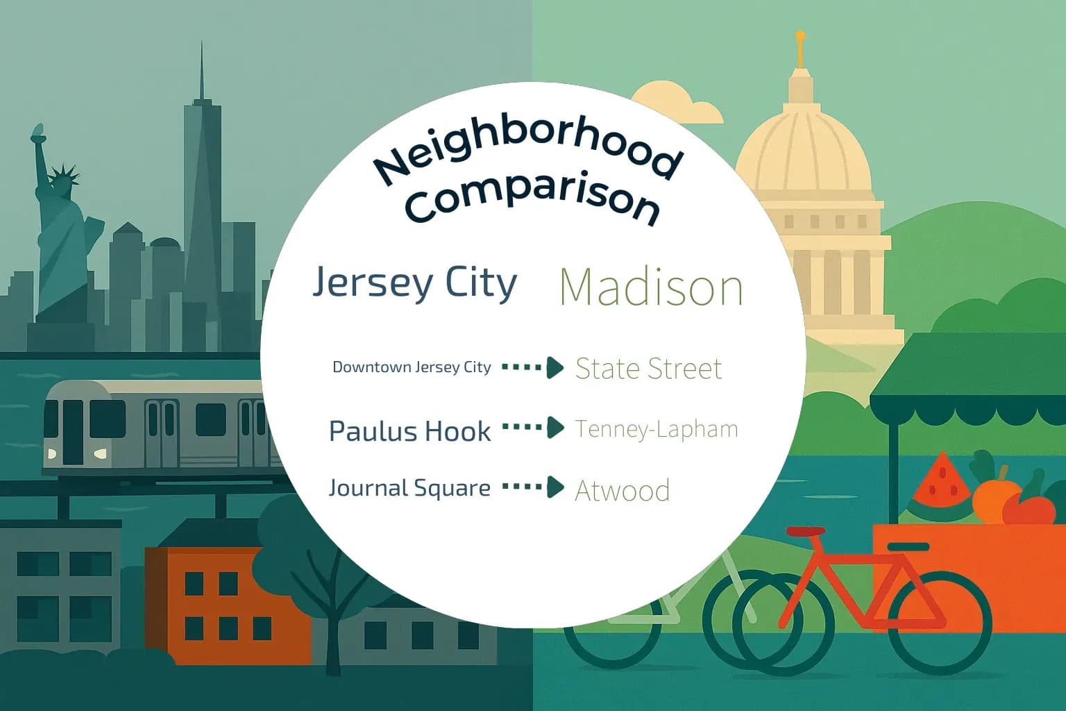 Jersey City vs Madison Neighborhood Comparison