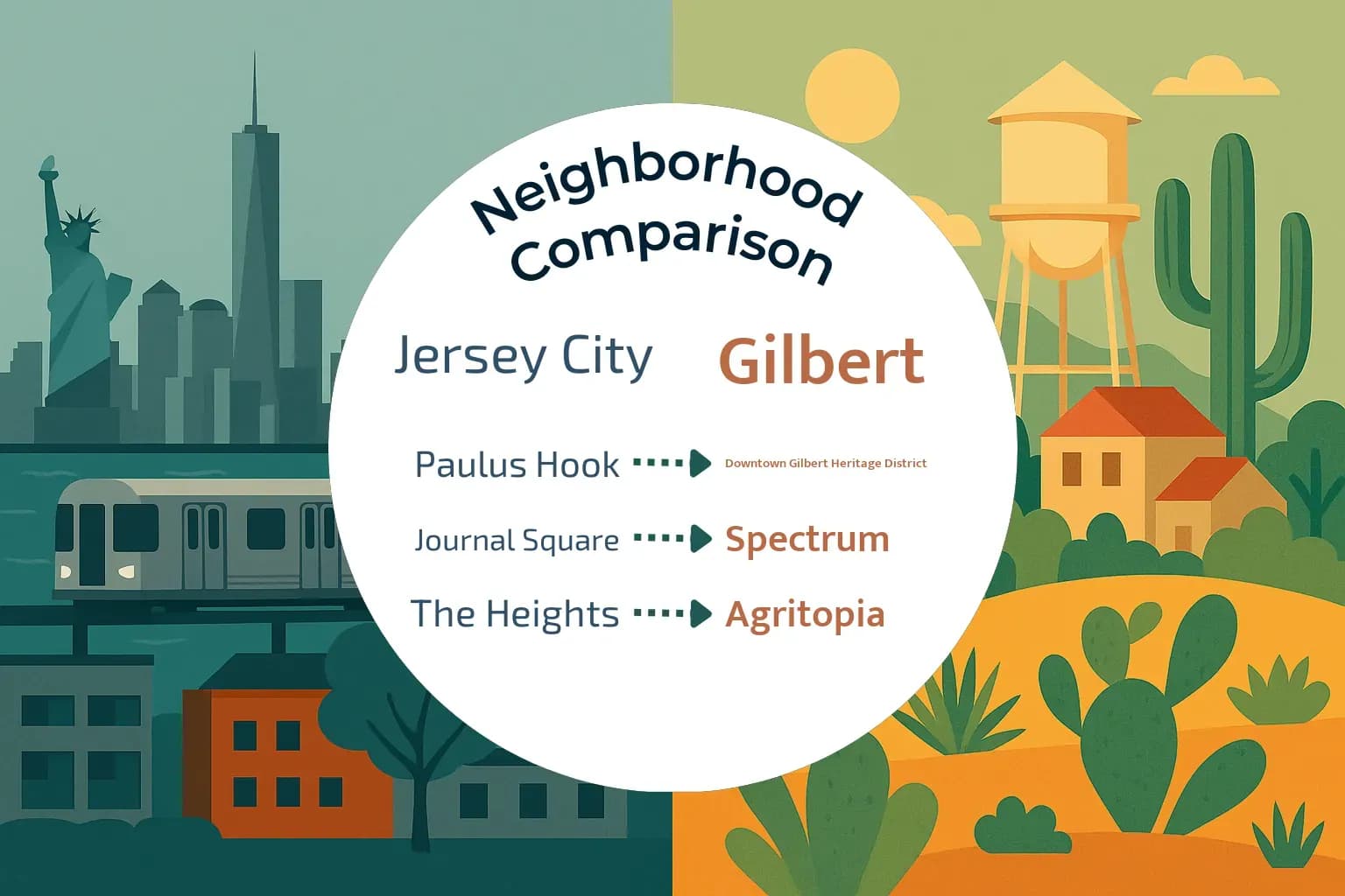 Jersey City vs Gilbert Neighborhood Comparison