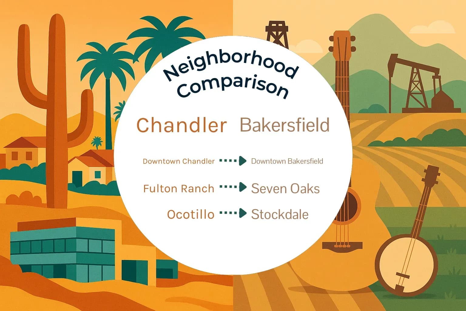 Chandler vs Bakersfield Neighborhood Comparison