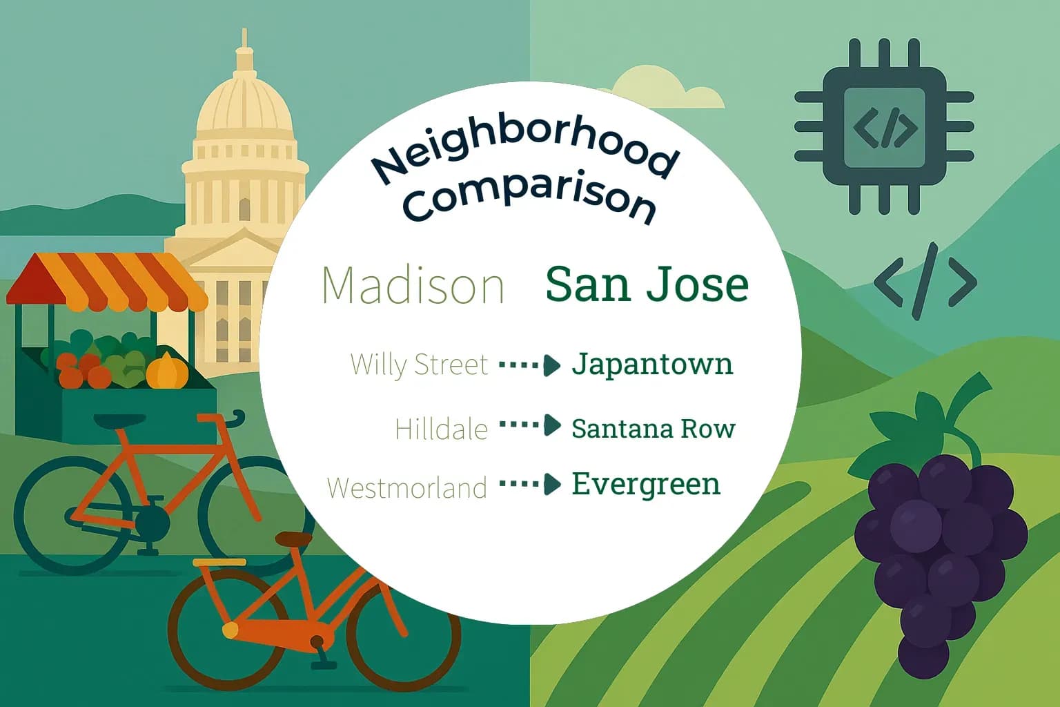 Madison vs San Jose Neighborhood Comparison