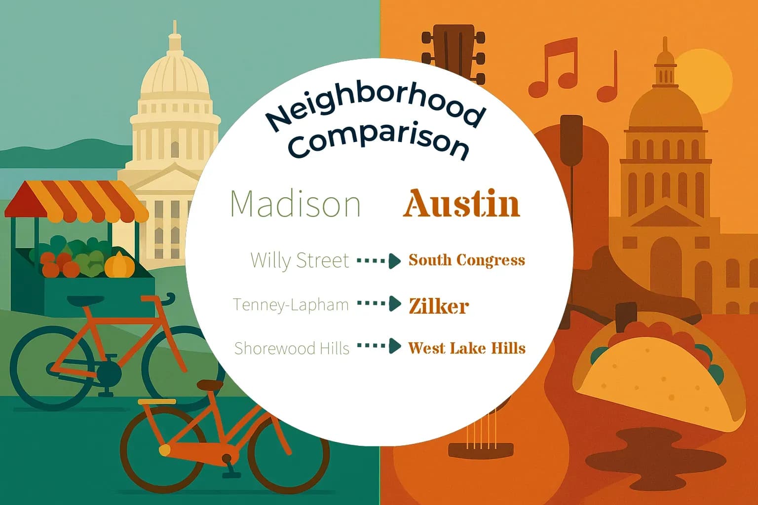 Madison vs Austin Neighborhood Comparison