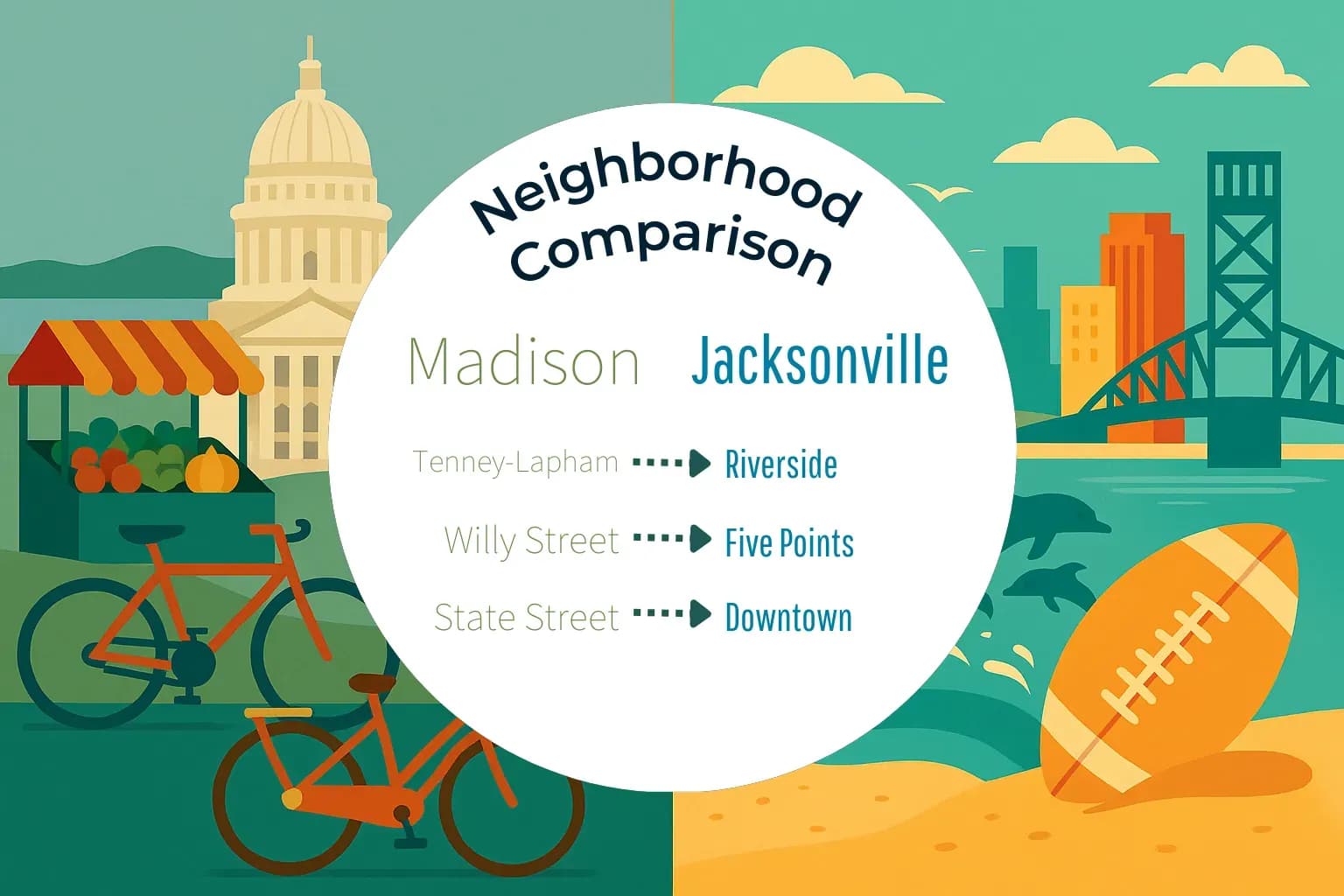 Madison vs Jacksonville Neighborhood Comparison