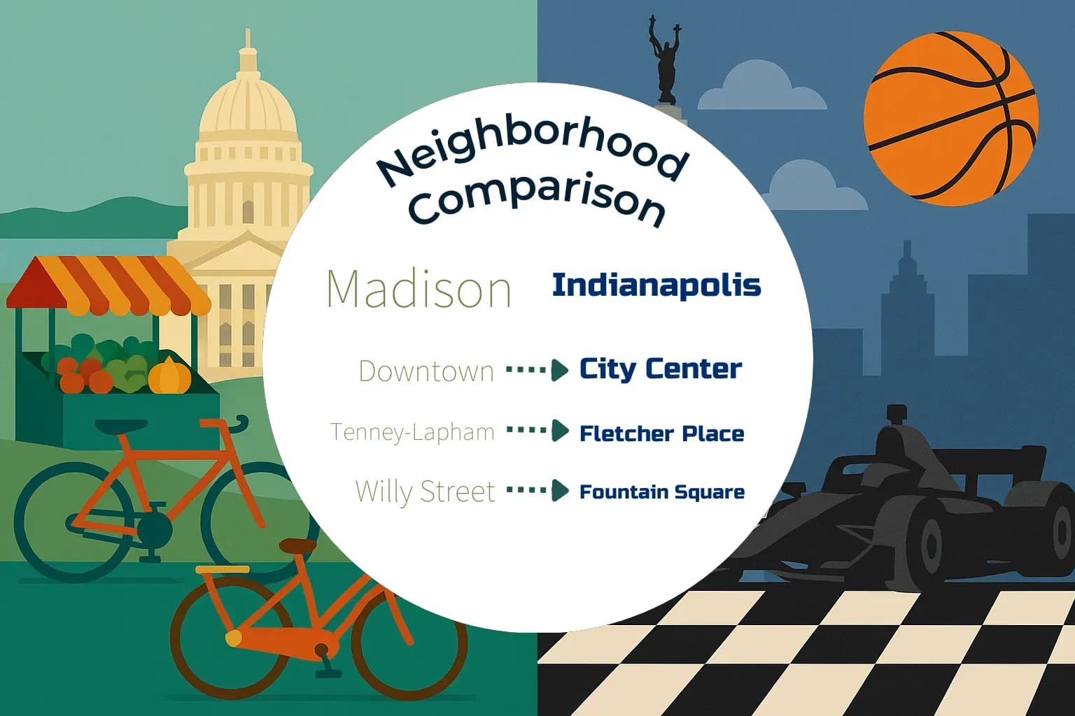 Madison vs Indianapolis Neighborhood Comparison
