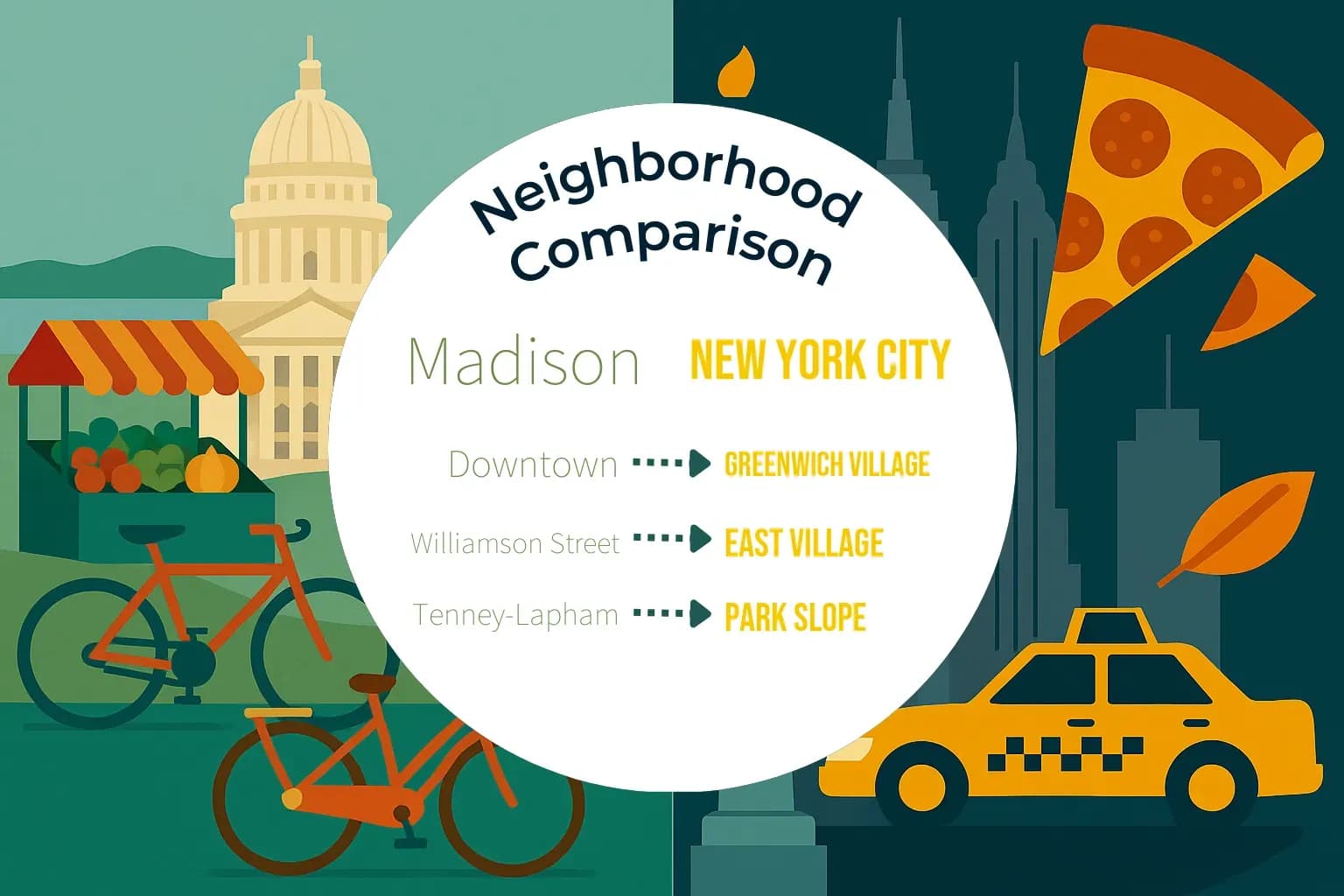 Madison vs New York City Neighborhood Comparison