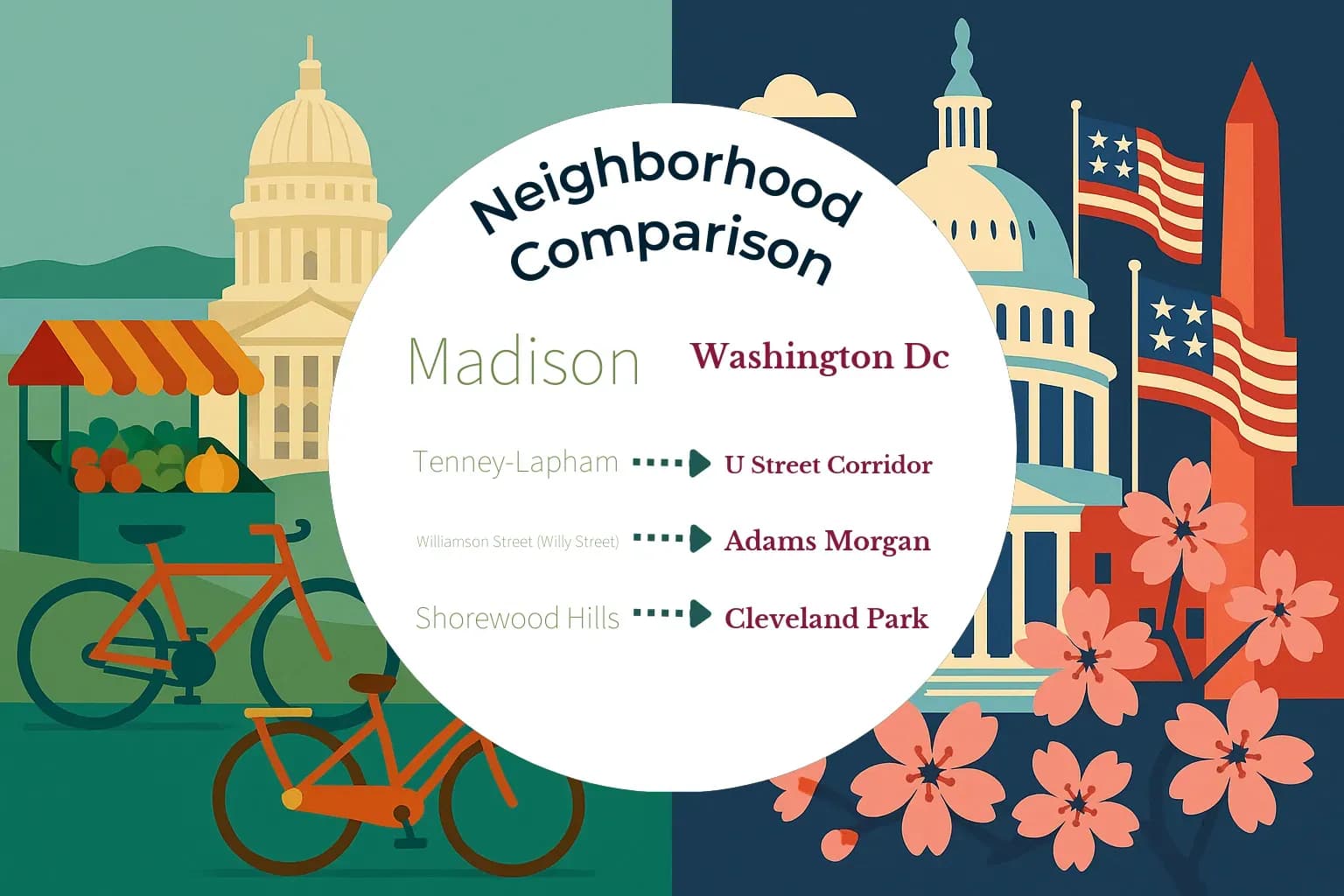 Madison vs Washington DC Neighborhood Comparison