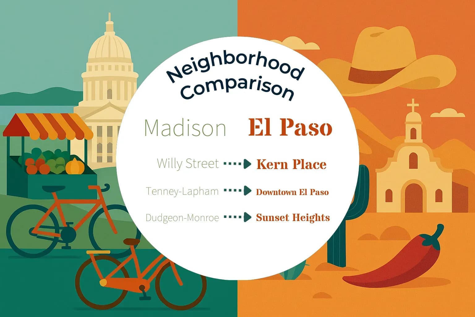 Madison vs El Paso Neighborhood Comparison
