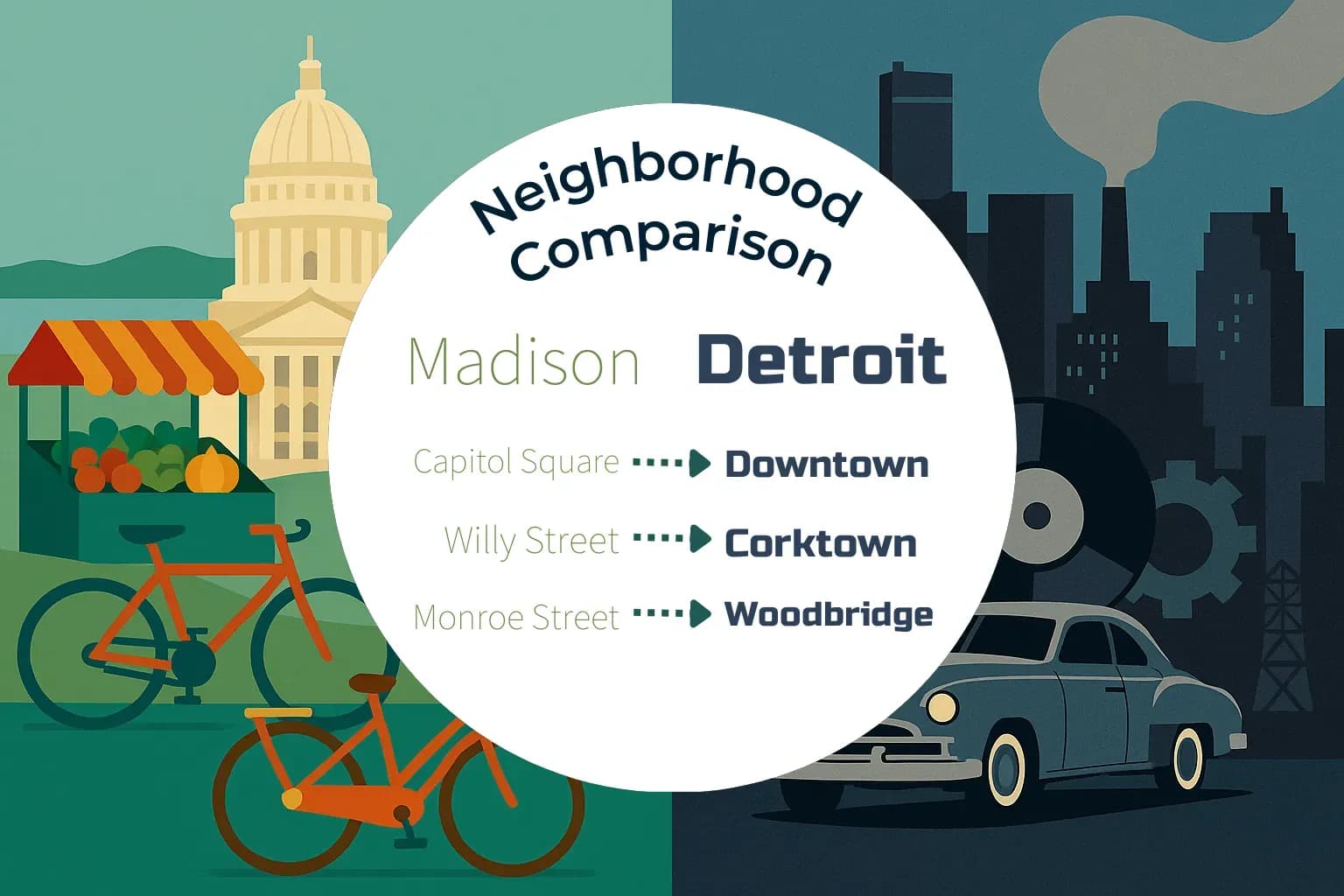 Madison vs Detroit Neighborhood Comparison