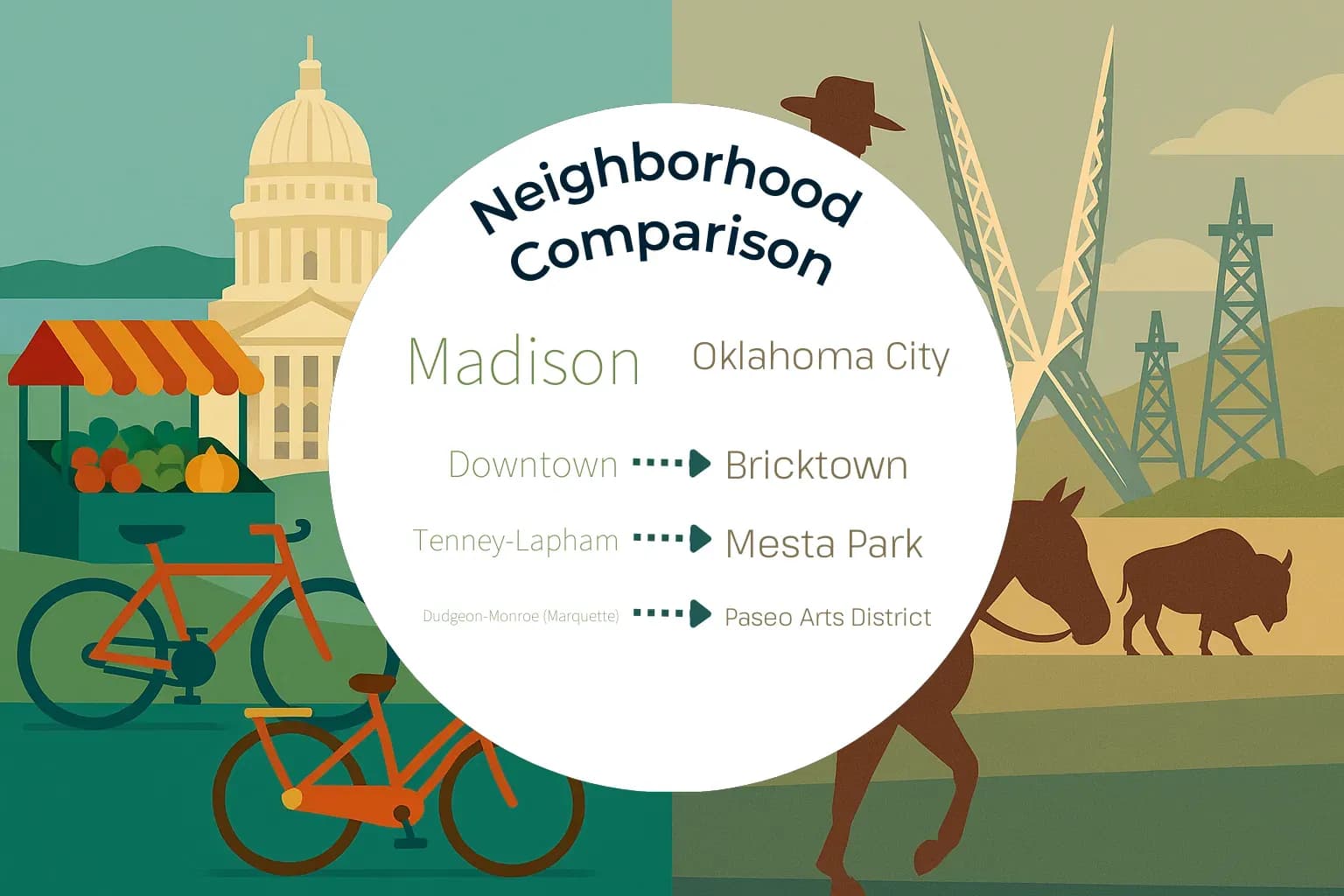 Madison vs Oklahoma City Neighborhood Comparison