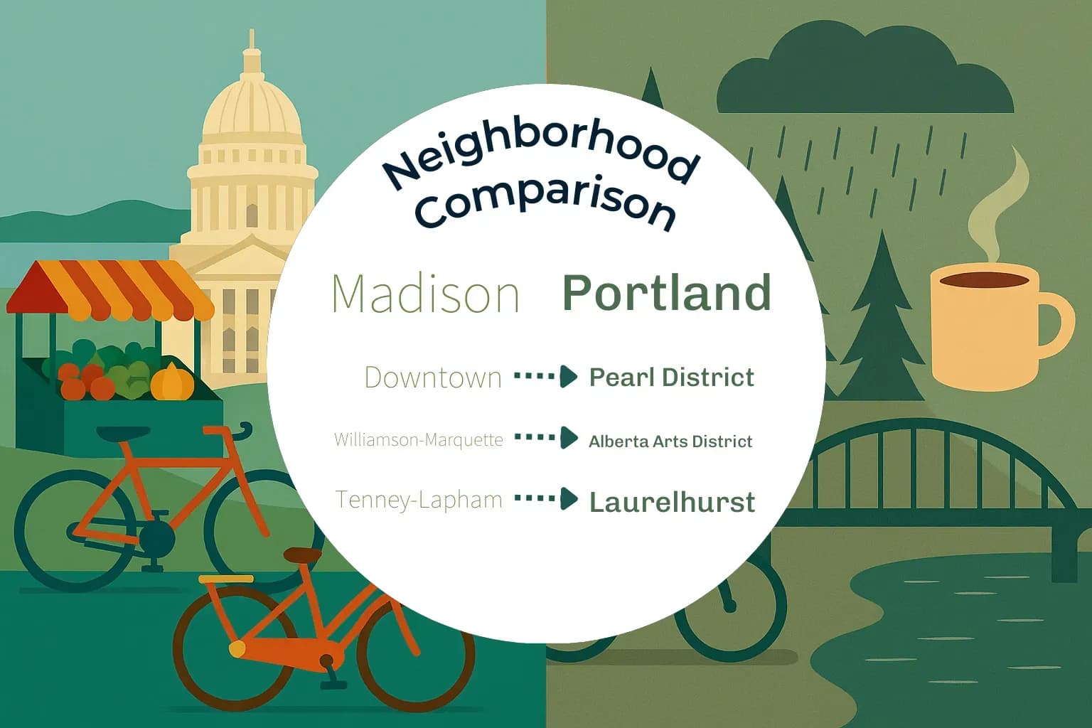 Madison vs Portland Neighborhood Comparison