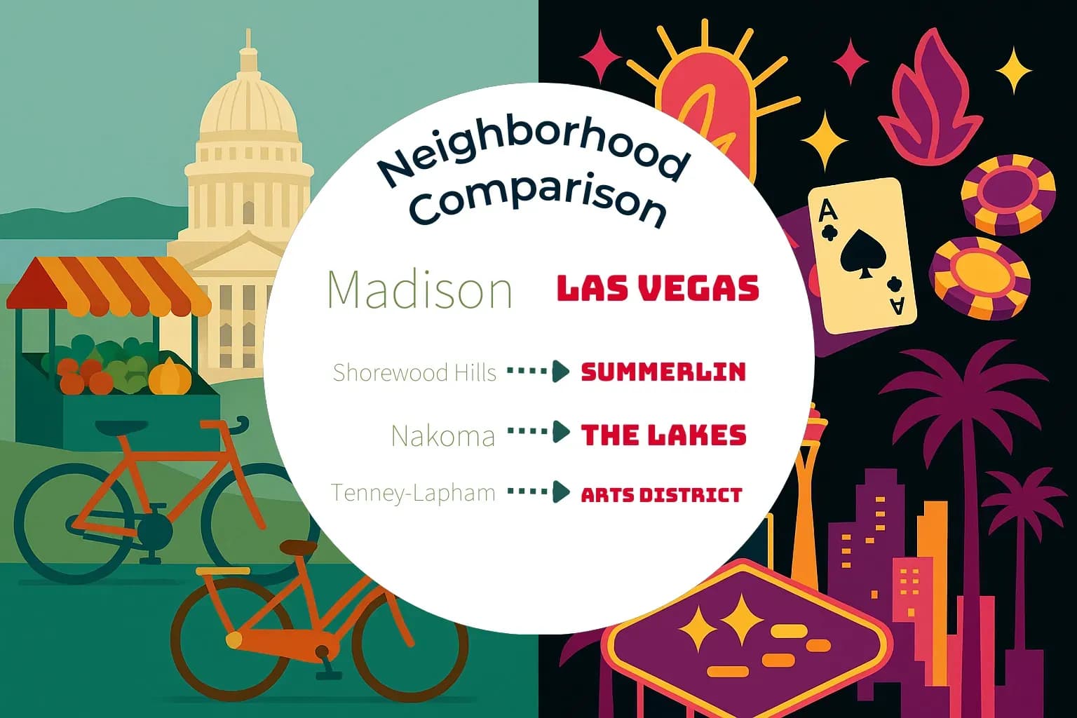 Madison vs Las Vegas Neighborhood Comparison