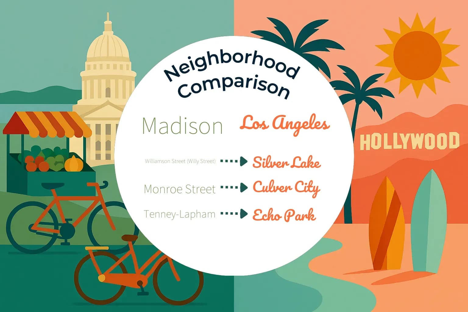 Madison vs Los Angeles Neighborhood Comparison