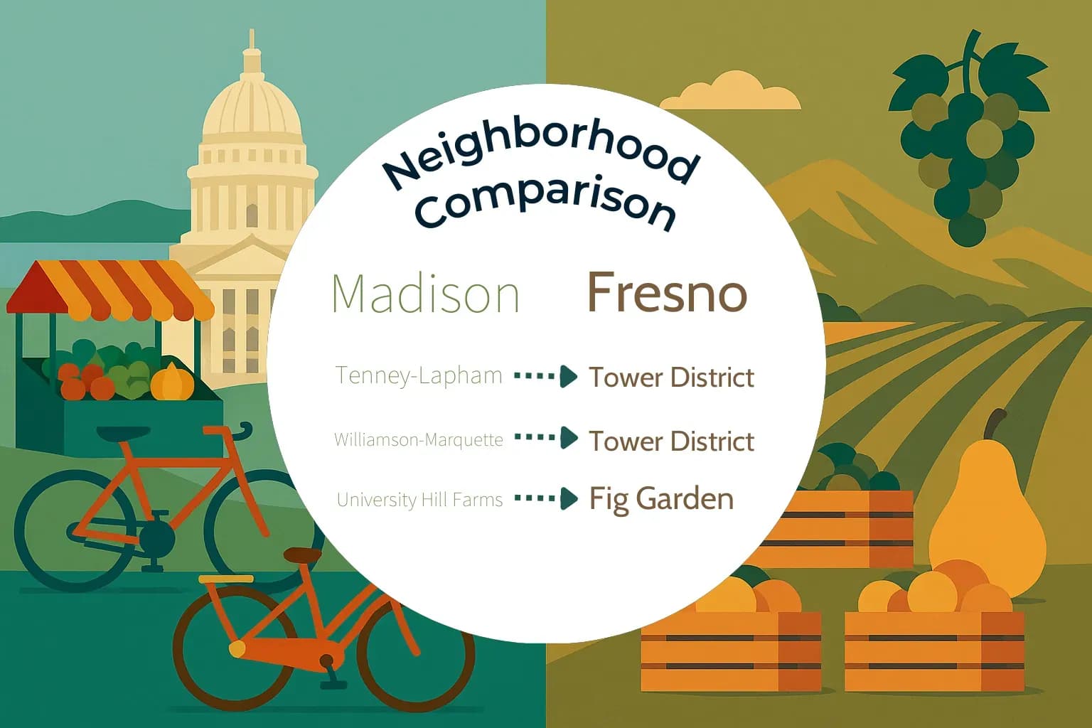 Madison vs Fresno Neighborhood Comparison