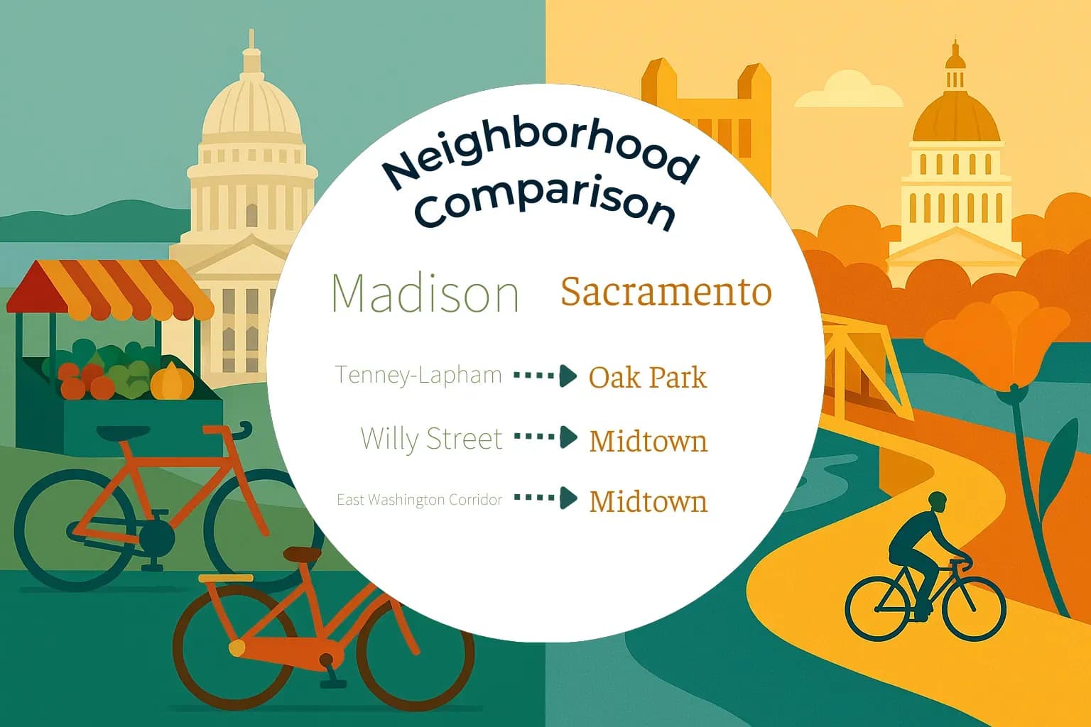 Madison vs Sacramento Neighborhood Comparison